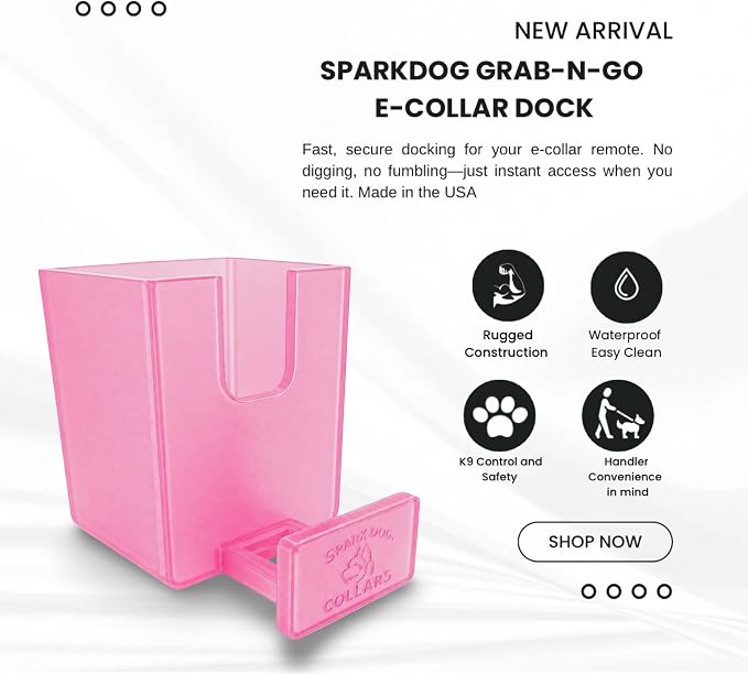 SparkDog GrabNGo E-Collar Dock, Fits Large Ruffland | Crate-Mounted Holder for E-Collar Remote & Strap, Fits Large Ruffland Kennel, Durable K9 Accessory for Dogs, Made in USA