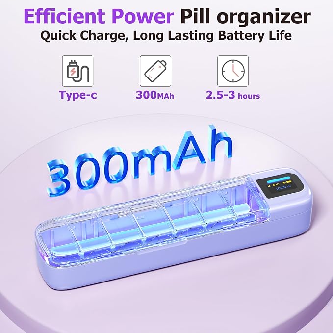 Daviky Automatic Pill Dispenser, Smart Pill Organizer with Alarm | Pill Box 7 Day with APP, Weekly Travel Pill Case, Portable Pill Reminder for Medicines, Supplements and Vitamins