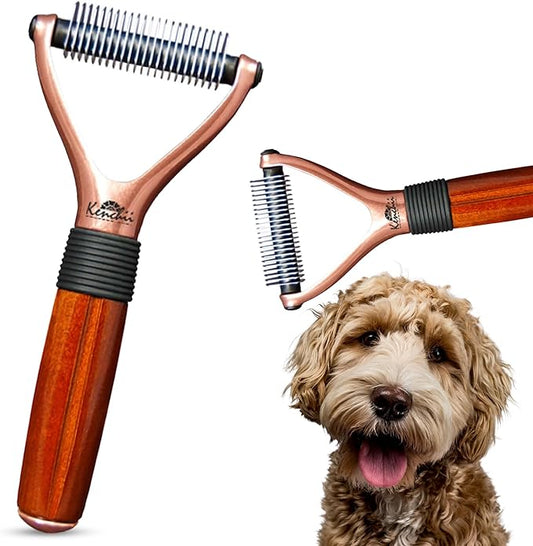 Kenchii Luxury Pet Grooming Rake - 23 Teeth - Enhance Your Pet's Coat with Precision - Metal, Short hair, Long or Double coat, Manual, Professional Precision, Durable Construction