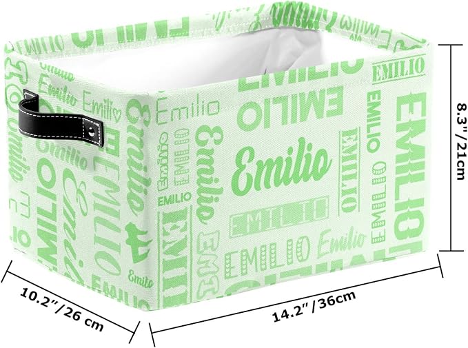 Personalized Toy Box Storage Bins for Boys Girls with Name, Kids Custom Storage Basket Cubes Organizer with Handles, Shelf Closet Storage Baskets Bin Customized Gift, 1 Pack