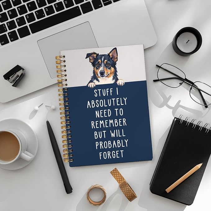 LIANGW Funny Australian Shepherd Gifts for Women & Men | Australian Shepherd Spiral Notebook Journal,Pet Dog Mom Owner Gifts 5.5x8.3 Inch