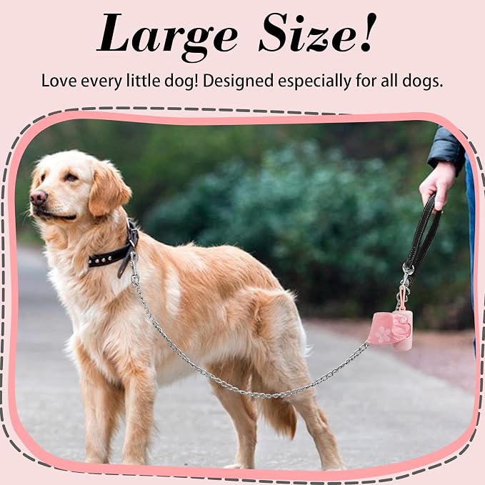 Cherry Blossom Scented Dog Poop Bags - 42 Rolls 630 counts | Leak Proof Extra Large 13x9 Inch Pink Dog poop bags rolls with Dispensers, Fragrance Bags for Dogs Walking and Cat Litter
