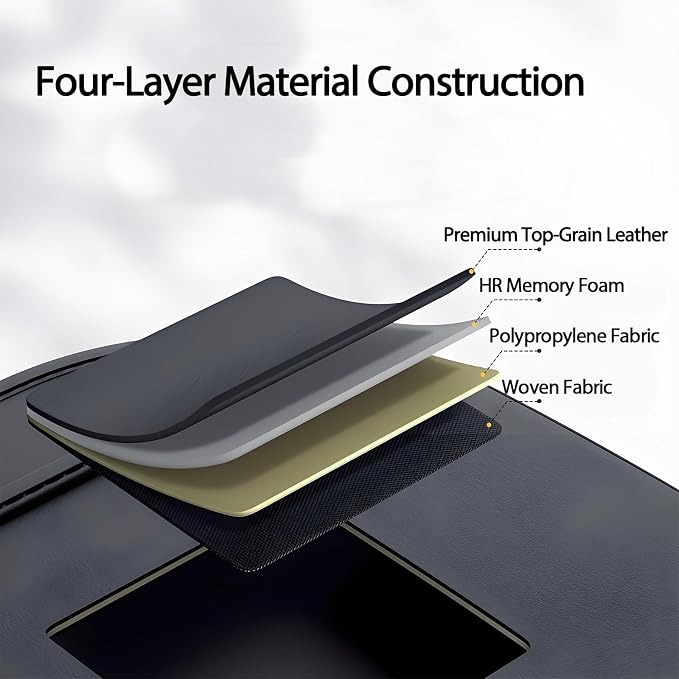 Universal Foldable Car Backseat Organizer with Table Tray, Car Seat Back Protector with Touch Screen Phone Holder, Premium Leather Kick Mats with Storage Pockets Tissue Box (Black)
