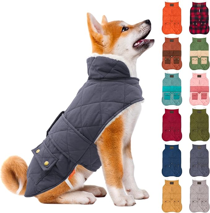 KYEESE Waterproof & Windproof Dog Coat for Small Medium Dogs Puffer Jacket
