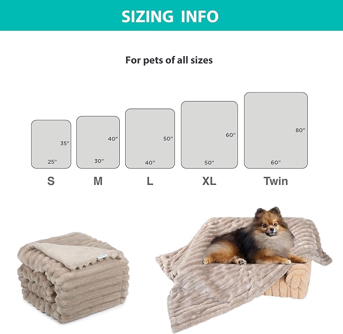 Waterproof Pet Blanket for Large Dogs & Cats - Reversible Calming Plush, Washable Furniture Cover for Couch, Bed, Car Seat, Blocks Leaks, Stains & Pet Fur (Navy, 60"x80")