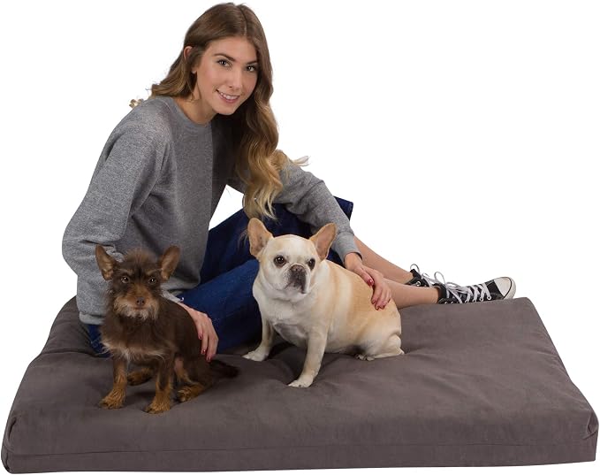 Pet Support Systems Orthopedic Dog Bed - Gel Memory Foam Pet Bed, Luxury Washable Dog Bed for Sleeping and Support (Removable Cover, Large Gray Dog Bed)