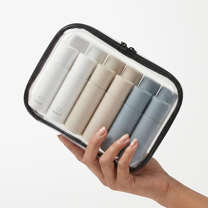 Clear Hard Shell Organizer Cases, 2 Pack | Durable PET shell with water-resistant, scratch-resistant surface for travel, toiletries, electronics and daily essentials