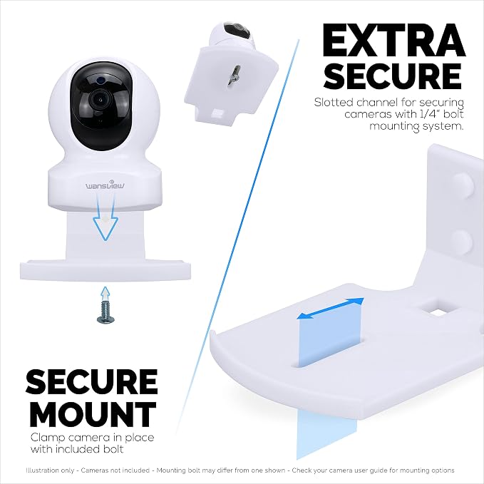 Screwless Wall Mount Small Shelf for Baby Monitors, Security Cameras, Speakers, Decor, Plants & More, Strong VHB Adhesive with Screw in Option, Easy to Install, No Mess Shelves by Brainwavz