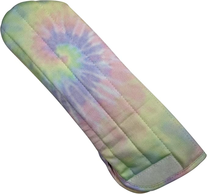 Case/Cover [Heat Resistant] for Curling Irons, Flat Irons or Straighteners, and Styling Irons, Silicone Coated Lining and Quilted Cotton Pouch for Travel, Gym, or Home [Tie Dye Swirl]
