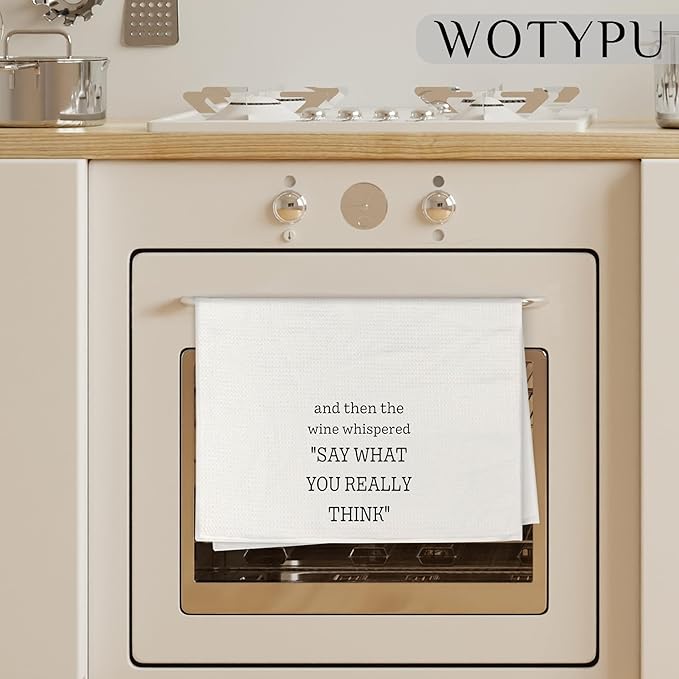 Funny Wine Kitchen Towels, Gifts for Wine Lovers Dish Tea Towel for Kitchen Bar Cart Decor, Bartender Gifts Hand Towels for Bathroom Decor, Bar Towel for Bartender, 16x24 Inch