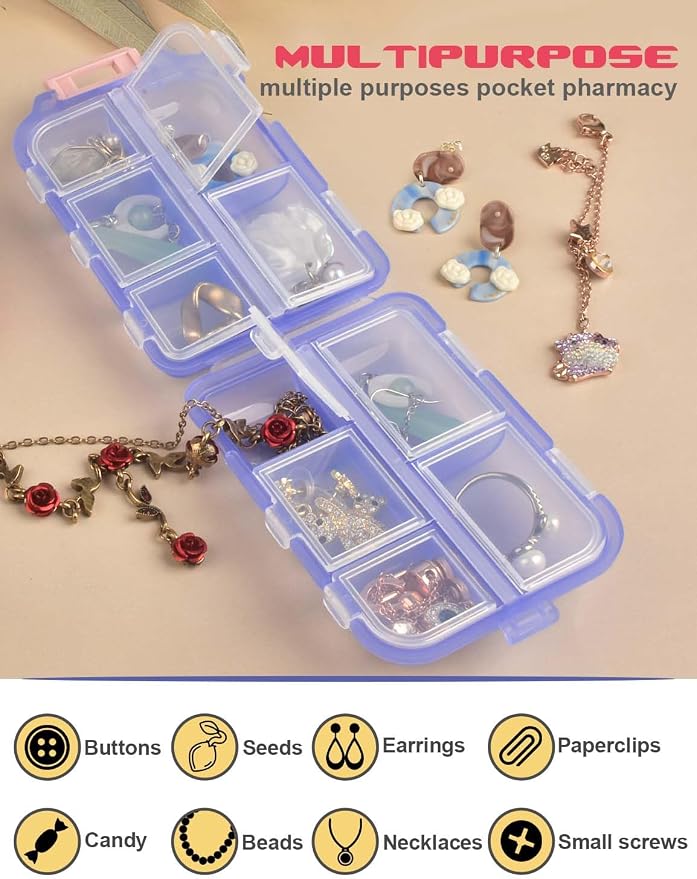 3 Pcs DIY Travel Pill Organizer with Labels Pocket Pharmacy, 3 Pill Box & 420 Medicine Labels, Portable Travel Essentials Mini Pill Container 7 Day Pill Case Storage Vitamin Fish Oil (Set A)