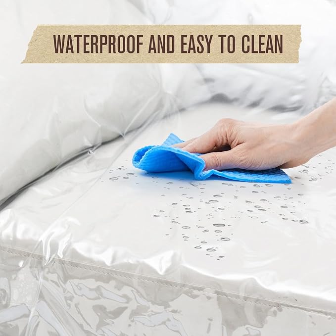 Plastic Couch Cover, Plastic Couch Covers for Pets, Sofa Protector, 96"x40" | Houseables Clear Vinyl Slipcover, Furniture Protectors For Cats, Dogs, Waterproof, Pet Pee Urine Proof, Scratch, Heavy Duty