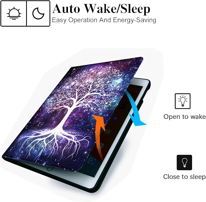 for Microsoft Surface Pro 11/10/9-13" 2024/2022 Tablet Case,Auto Wake/Sleep,Adjustable Stand Protective Cover - Starry Sky Life Tree