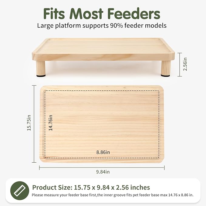 Cat Food Stand, Elevated Cat Feeding Station for Bowls & Feeders