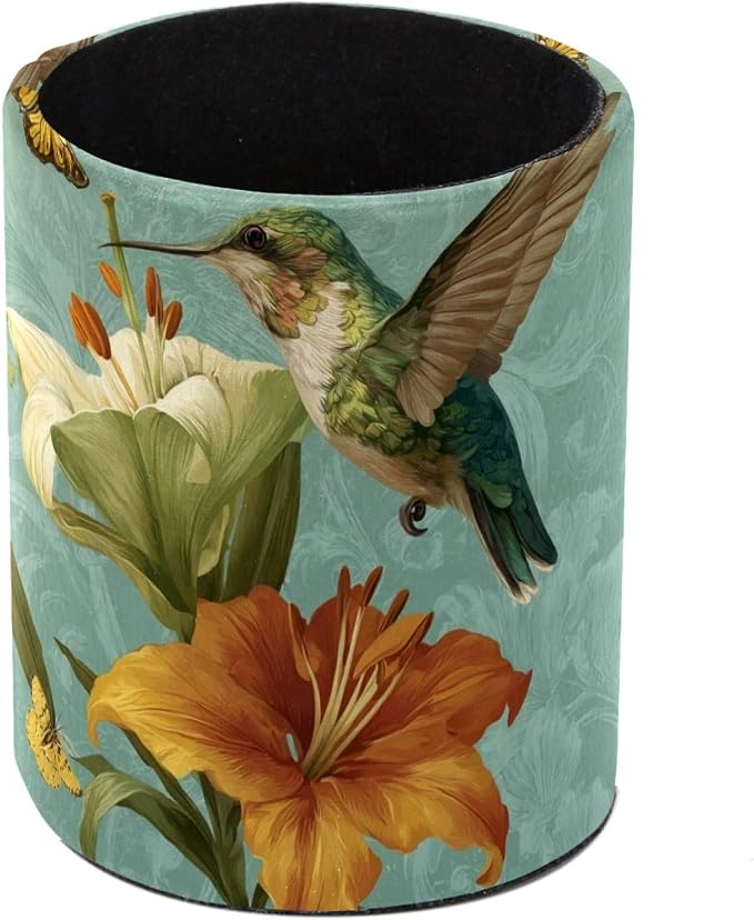 Hummingbird Pen Holder, Pencil Cup Marker Brush Holder Desk Storage Case, Desktop Organizer for School Office Home Supplies