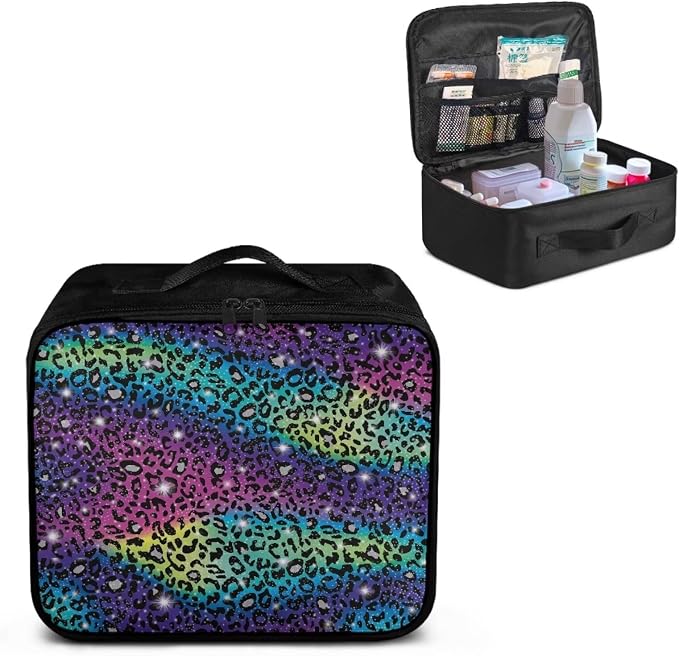 Rnyleeg First Aid Kit for Home Portable Medicine Organizer Bag First Aid Bag Empty Travel Medical Supplies Bag Color Leopard Print