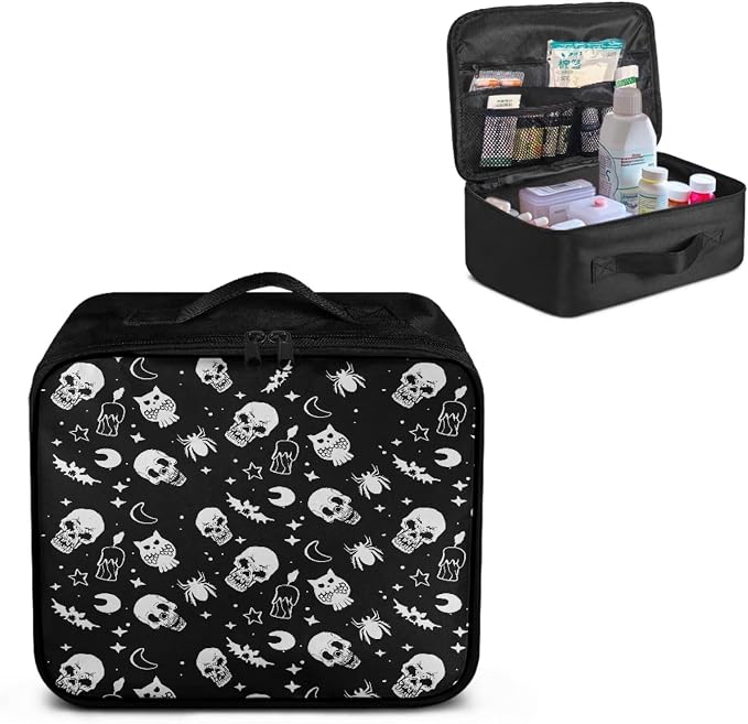 Rnyleeg Skull First Aid Kit Bag Empty for Men Emergency Medical Trauma Bag Compact Lightweight First Aid Bag for Home Car Camping Hiking