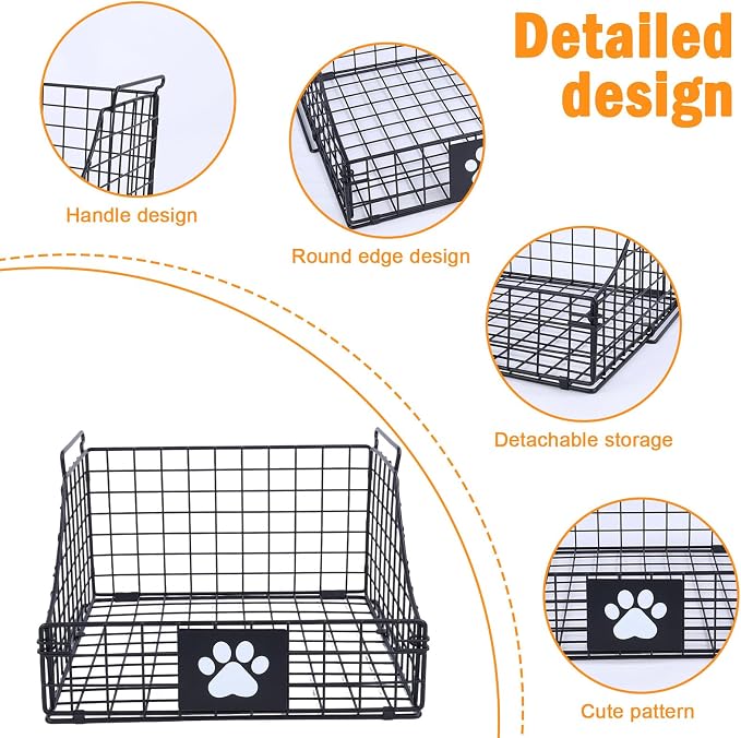 Pethiy dog organizer dog grooming bag pet dryer box DOGS Grooming Supplies | Pet Supplies Organizer Basket, Foldable Metal Wire Storage Basket for Dog Grooming Tools, Bath Supplies Organizer