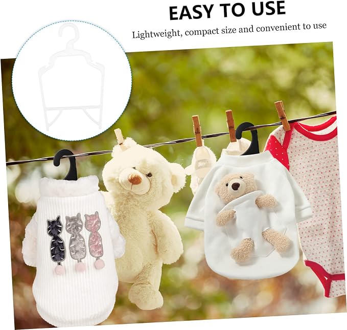 ULTECHNOVO 10pcs PP Pet Clothes Hangers for Dog and Cat Apparel Sturdy Non Deformable Pet Garment Rack Organizers for Neat Closet Storage and Easy Hanging