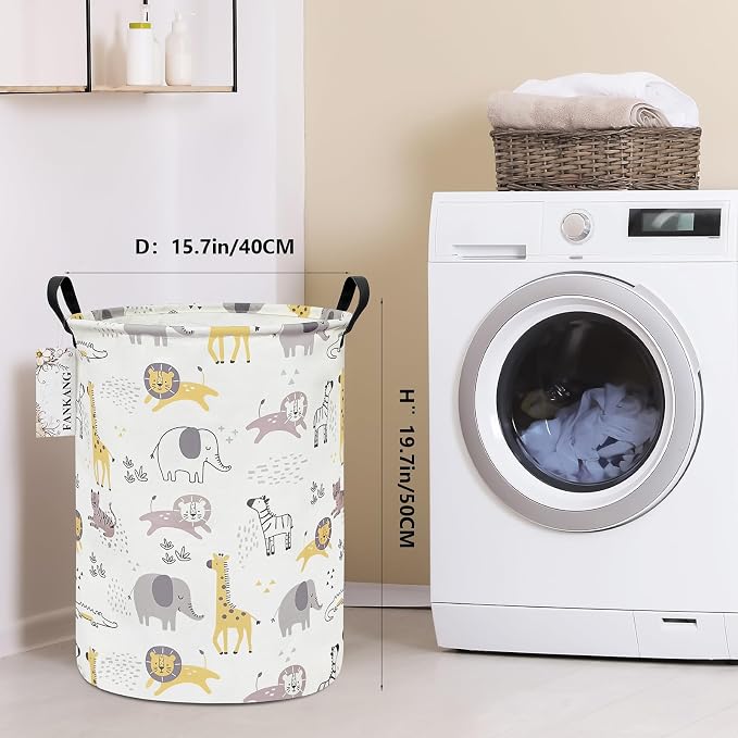 Storage Bin Foldable Nursery Organizer Basket Lovely Animal | Foldable with Waterproof PE Coating Organizer Bin for Kids Boys and Girls,Office,Bedroom,Clothes