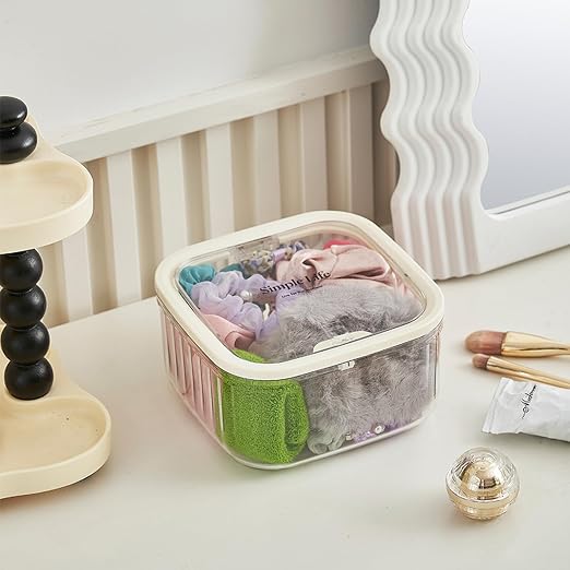Mini Clear Coffee Pod Holder with Lid-Small Food Storage Organizer Bins-Clear Plastic Bins for Pantry, Kitchen-Cabinet Organization and Storage (1.9L/0.5 Gallon)