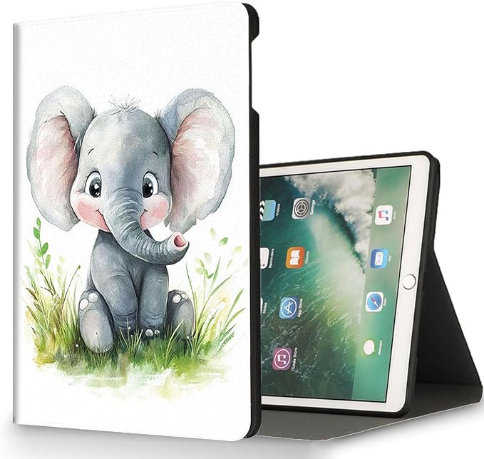 for Microsoft Surface Go 4/3/2/1-10.5" 2021 Tablet Case,Auto Wake/Sleep,Adjustable Stand Protective Cover - Cute Elephant