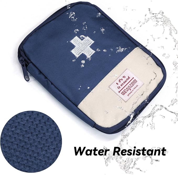 Faylapa 3 Pcs Mini Empty First Aid Bag, 7x5 inches Mini Portable Medical Pouch, Travel Emergency Multifunction Emergency Storage Bag for Hiking, Home, Travel, Camping, Outdoor, Car, Office(Bag Only)