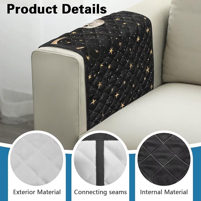 Skull Sofa Arm Covers Couch Arm Rest Covers for Sofa Cat Scratch Proof Slipcover Easy to Clean Armchair Cover Reusable Furniture Protector