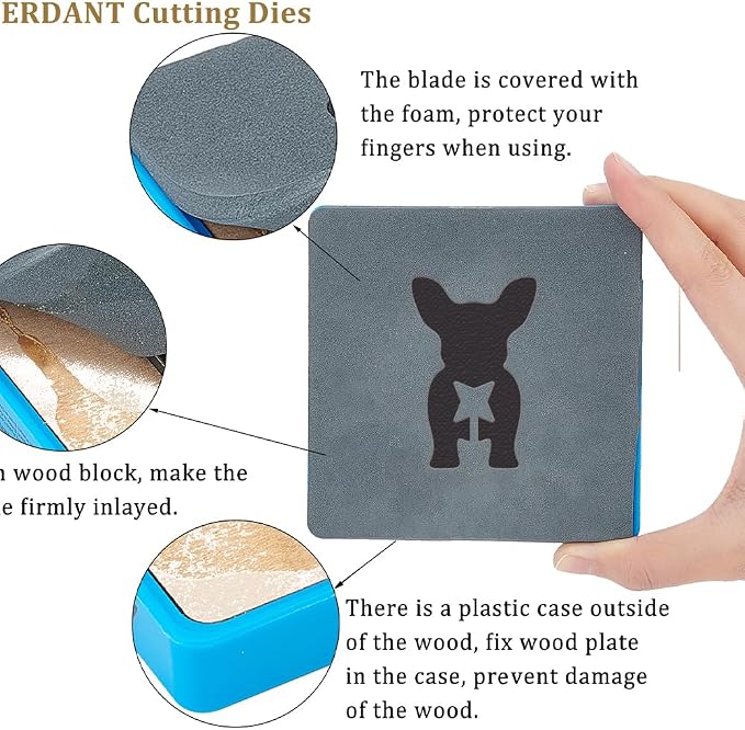 SUPERDANT Bread Bag Clip Leather Die Dog Shape Wooden Die Cutter Animal Leathers Cutting Dies DIY Art Crafts Leathers Craft Punch Tool for Men Women Leather Making for Handmade Lover Gifts
