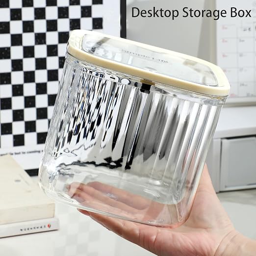 Mini Clear Coffee Pod Holder with Lid-Small Food Storage Organizer Bins-Clear Plastic Bins for Pantry, Kitchen-Cabinet Organization and Storage (3.2L/0.8 Gallon)