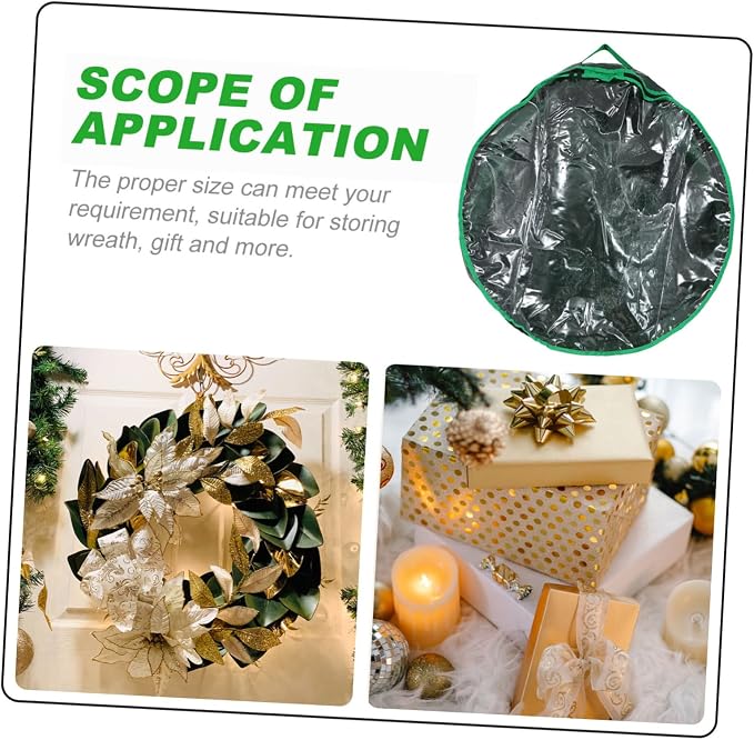 Garneck 1pc Round Christmas Wreath Storage Bag Window Holder for Holiday Decorations Capacity for Garlands and Ornaments Design for Christmas Supplies