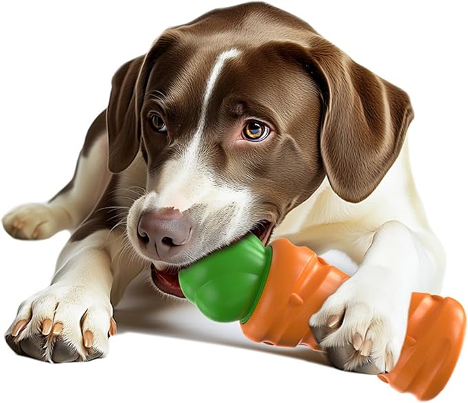 Bully Stick Holder for Dogs,Yak Treat Chew Holder, Prevent Choking Safety Device for Pups Small Medium Large Dogs - (Carrot Style-7in)