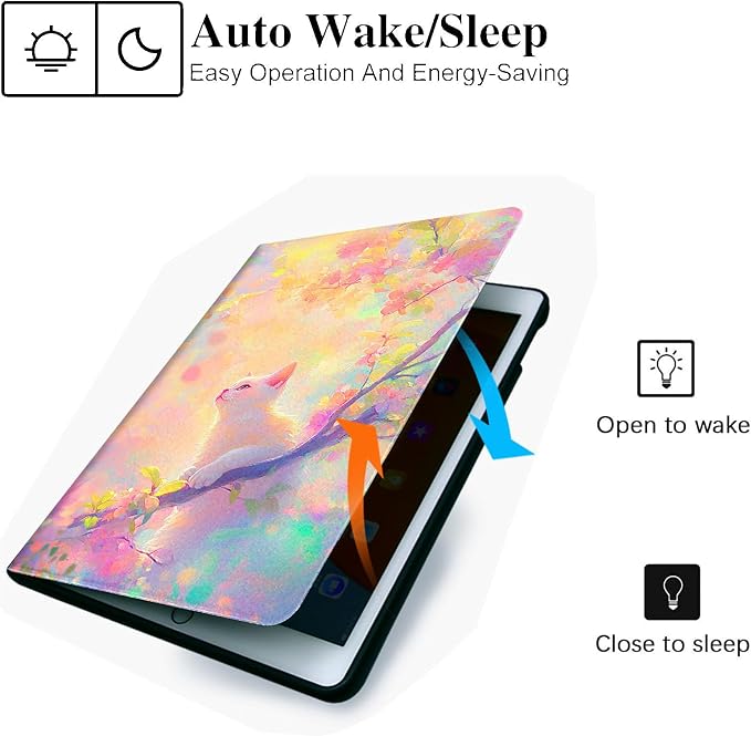 for Microsoft Surface Pro 8-13" 2021 Tablet Case,Auto Wake/Sleep,Adjustable Stand Protective Cover - Cherry Blossom Cat