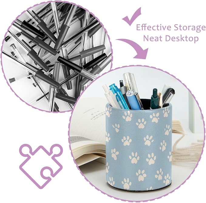 Pet Paw Pen Holder, Pencil Cup Marker Brush Holder Desk Storage Case, Desktop Organizer for School Office Home Supplies