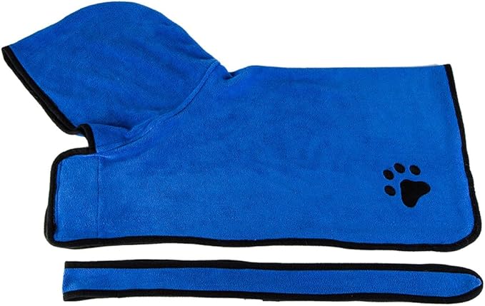 NACOCO Dog Bathrobe Towel Microfiber Pet Drying Moisture Absorbing Towels Coat for Dog and Cat (XL, Blue)