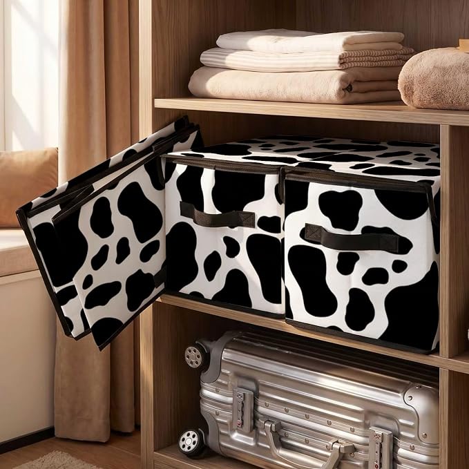 Stackable Clothes Storage Bins with Lids 3 Pack | Fabric Box, Closet Organizers, For Blanket Clothes, Under Bed Storage Containers