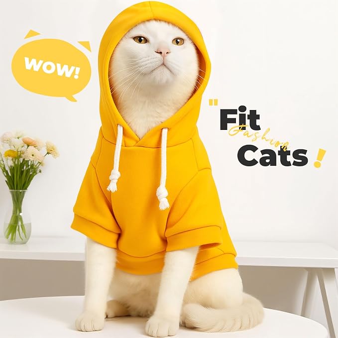 PETCARE Basic Dog Hoodie Sweaters for Small Medium Large Dogs Cats Puppy Clothes Soft Warm Fleece Dog Hoodies Sweatshirt with Small Pockets Fall Winter Chihuahua Dachshund Golden Retriever Outfits