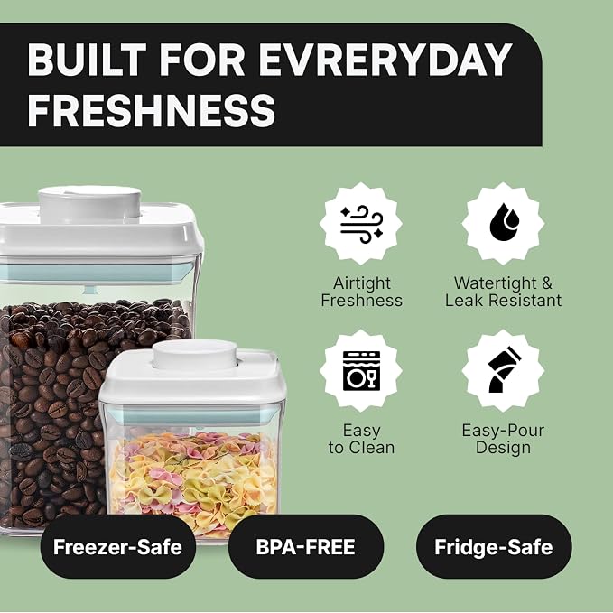 Bop Top Airtight Food Storage Containers | Pop-Top Lid | 13.5 Cups / 108 Oz | kitchen canister set, for flour, sugar, snacks, pasta, baking