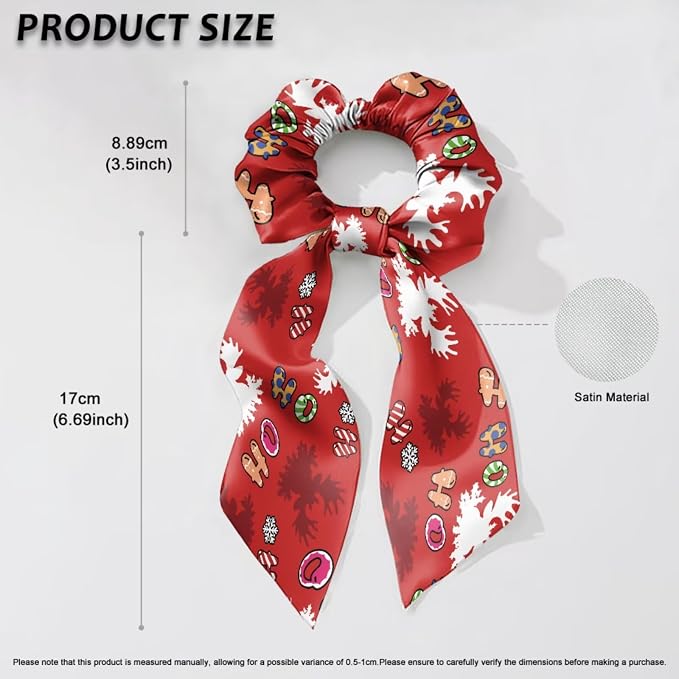 COEQINE Christmas Dog Bandanas Slip Over Collar with Red Bow Hair Tie for Women Dog Accessories Cute Xmas Deer Hohoho Red Pattern Pet and Owner Matching Outfits