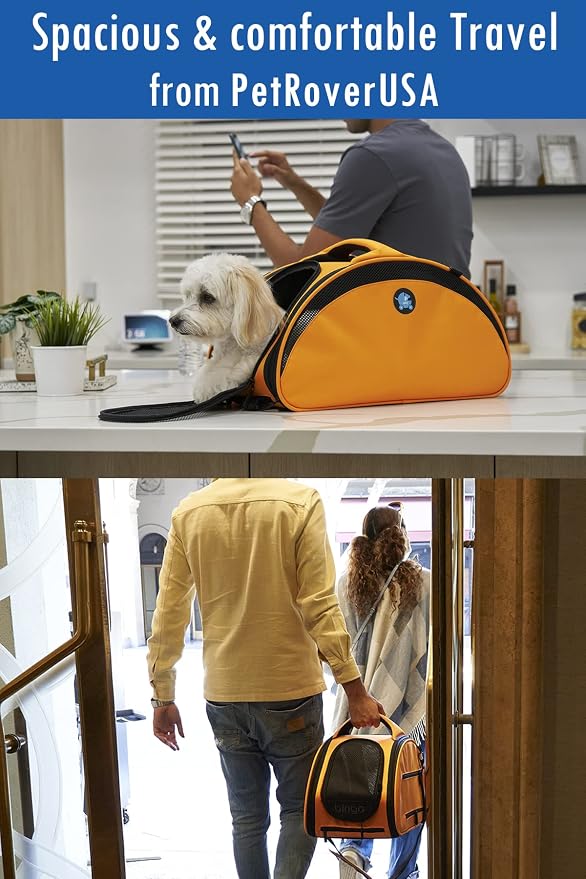 HPZ-PR America HPZ Bingo Multi-Functional Pet Travel Carrier Bag/Organizer/Car Seat/Bed/Airline Approved (Sunrise Orange - Bag Only)
