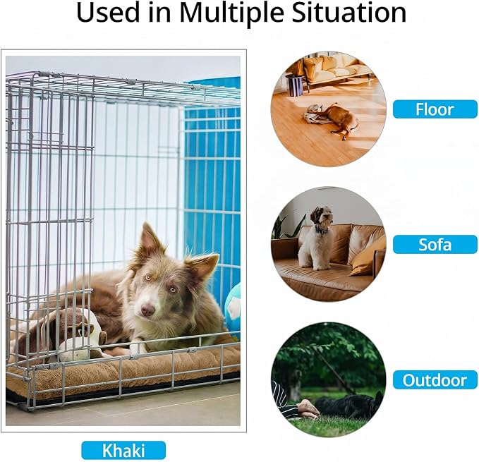Dog Crate Pad Washable Dog Bed for Crate Medium Cozy Mat 30-Inch Camel | Ultra Soft Kennel Pad,Anti-Slip Bottom,Fits for Most Metal Crates,Comfortable Sleeping Pet Mat