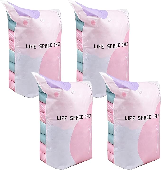Closet Vacuum Storage Bags for Quilt and Wardrobe Items 3D Freestanding Organizers with Zippers Seal Design Clothes Storage Bags