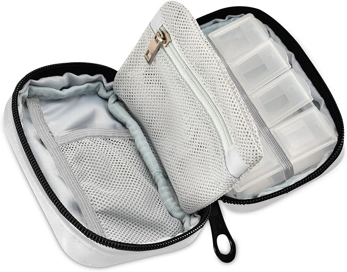 Pill Organizer My Legal Drugs Pill Box 7 Day Pill Case Bag Travel Pill Organizer Bag with Zipper Portable Weekly Case Compact Size for Vitamin Supplement Holder