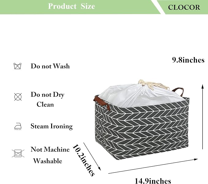 CLOCOR 3-pack Rectangular Storage Bin,Collapsible Home Organization (Grey Arrow)