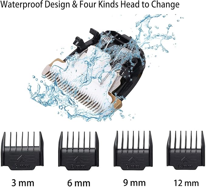Highdas Dog Clippers for Grooming Rechargeable, Electric Dog Grooming Kit Clippers Low Noise, Cordless Quiet Dog Shaver, Pet Hair Trimmer Set for Dogs, Cats, Pets (Gold)
