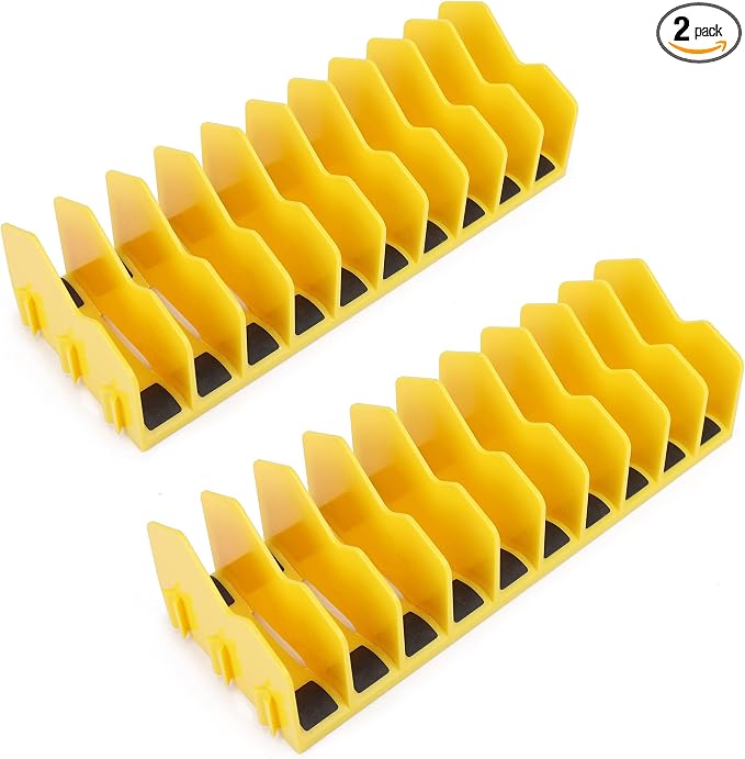 HURRICANE 2-Pack Plier Organizer Rack, 20-Slot Tool Box Organizer with Non-Slip Base, Extendable Drawer Storage for Pliers, Cutters & Hand Tools, Fits 3" High Drawers, Toolboxes and Workbenches