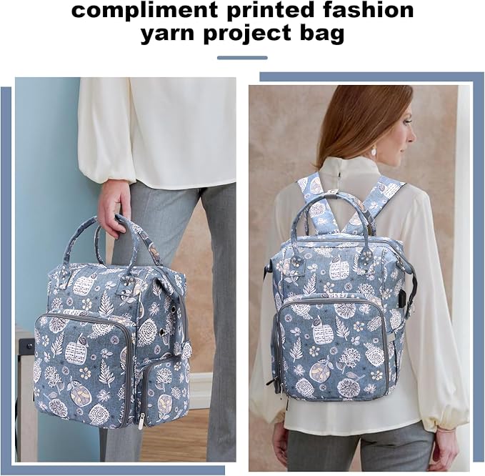 crochet bag,knitting bagBackpack and Tote Bag Storage Bag ，Large capacityYarn Storage Organizer Travel Crochet Bag Women Carrying Crochet Accessories Knitting Needles Crochet