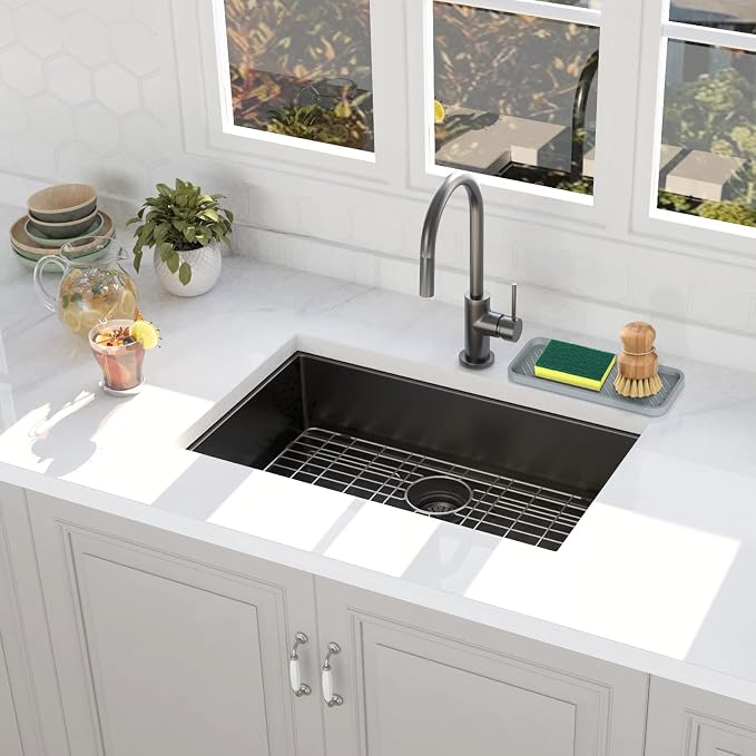 Silicone Sponge Holder, Kitchen Sink Organizer Tray（Grey）