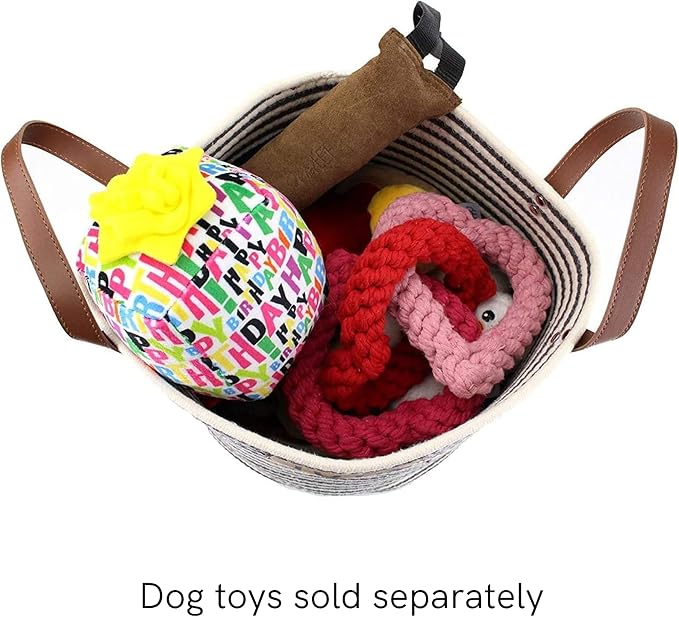 Midlee Cotton Rope Pet Toy Storage Basket