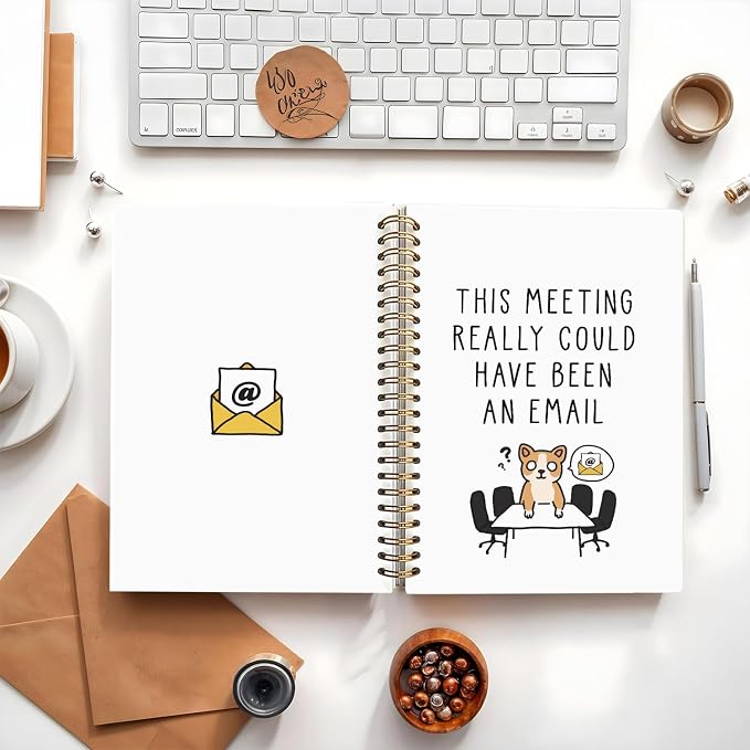 Meeting Notebook Journal Office Gifts for Coworkers Bosses | This Meeting Really Could Have Been An Email, Dog Notebook Journal, Funny Work Spiral Notebook, 5.5x8.3 Inch